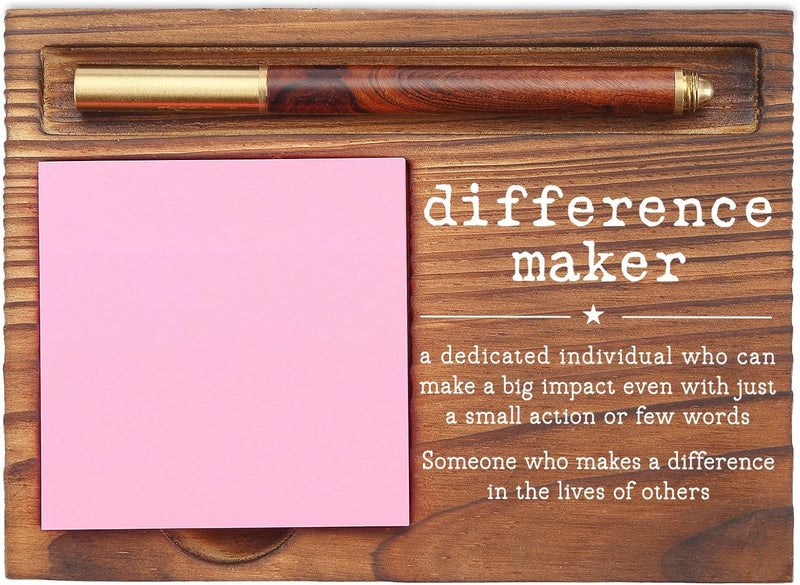 EFFJNSG Difference Maker Sticky Note Holder, Inspirational Desk Organizer for Teachers, Leaders, Social Workers, Counselors Gift for Office Self-Stick Note Pad Holders EDP116 - Image 1